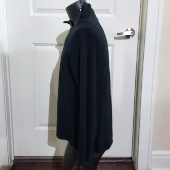 Black Turtleneck Sweater with Rhinestone Zipper - Picture 3 of 7